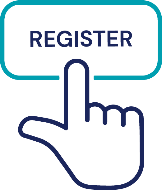 finger pointing to register icon